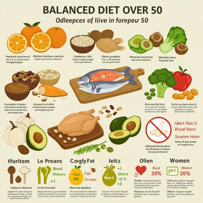 Diet for people over the age of 50 رژیم غذایی برای افراد بالا سنین 50 سال