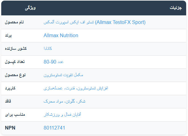Allmax TestoFX Sport