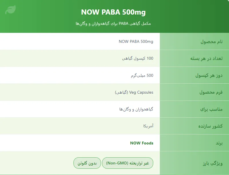 NOWFoods PABA