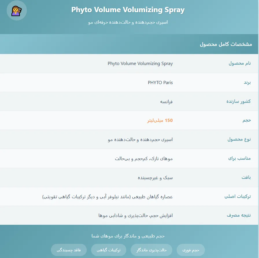 PHYTO Volume Volumizing