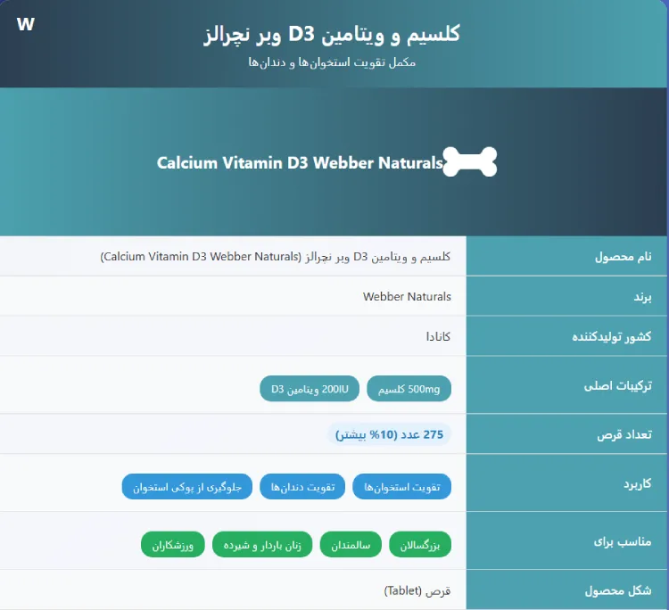 Webber Calcium Vitamin D3