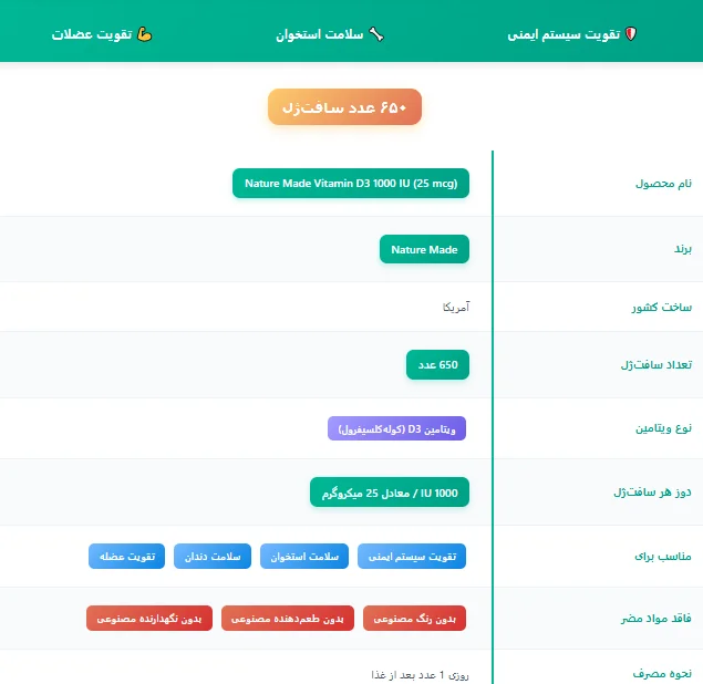 ویتامین د3 نیچرمید