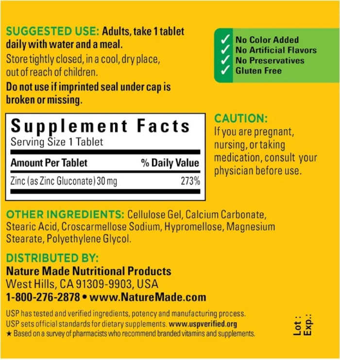 Nature Made Zinc 30 mg