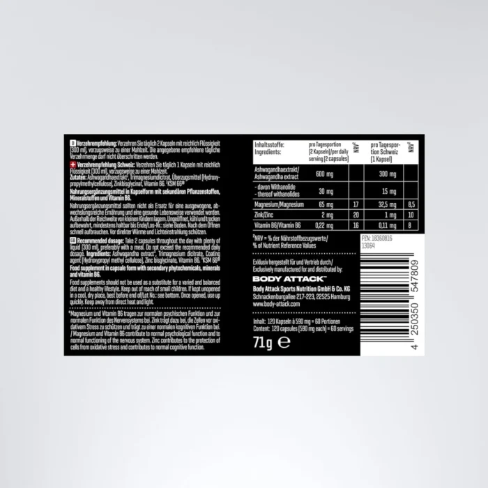 Body Attack Ashwagandha KSM-66