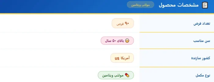 مولتی ویتامین سنتروم مخصوص آقایان بالای ۵۰ سال