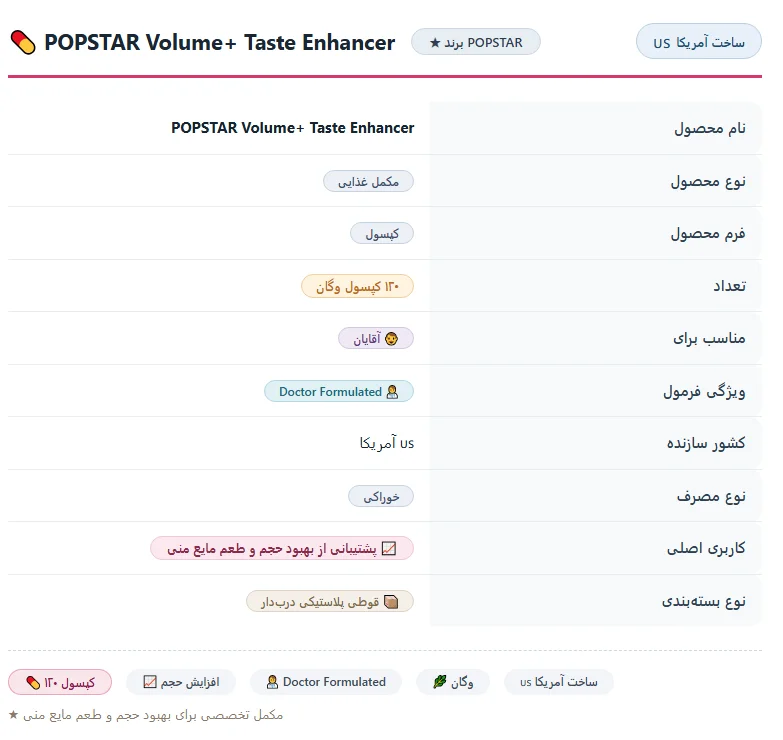 POPSTAR Volume+ Taste Enhancer