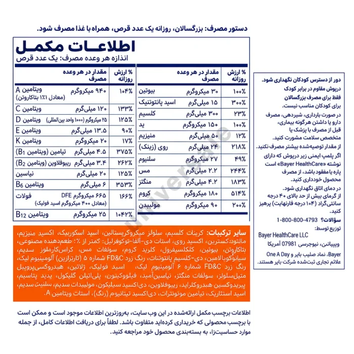 مولتی ویتامین زنانه کامپلت ومن 03